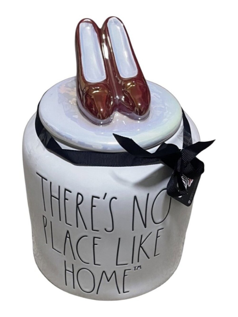 RAE DUNN Wizard Of Oz LL "THERE'S NO PLACE LIKE HOME" Canister Dorthy & Slippers